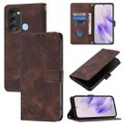 For Itel S17 / Vision 3 Skin Feel Embossed Leather Phone Case(Brown) - 1