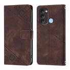 For Itel S17 / Vision 3 Skin Feel Embossed Leather Phone Case(Brown) - 2