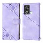 For Itel S18 / Vision 5 Skin Feel Embossed Leather Phone Case(Light Purple) - 2
