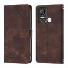 For Itel S18 / Vision 5 Skin Feel Embossed Leather Phone Case(Brown) - 2