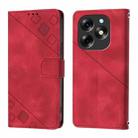 For Itel S23+ Skin Feel Embossed Leather Phone Case(Red) - 2