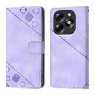 For Itel S23+ Skin Feel Embossed Leather Phone Case(Light Purple) - 2