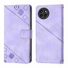 For Itel S23 Skin Feel Embossed Leather Phone Case(Light Purple) - 2