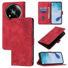 For Itel RS4 Skin Feel Embossed Leather Phone Case(Red) - 1