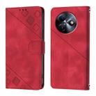 For Itel S24 Skin Feel Embossed Leather Phone Case(Red) - 2