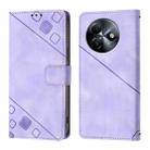 For Itel S24 Skin Feel Embossed Leather Phone Case(Light Purple) - 2