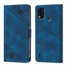 For Itel A48 Skin Feel Embossed Leather Phone Case(Blue) - 3