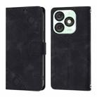 For Itel A50 Skin Feel Embossed Leather Phone Case(Black) - 3