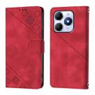 For itel A90 4G Skin Feel Embossed Leather Phone Case(Red) - 3