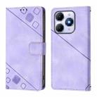 For itel A90 4G Skin Feel Embossed Leather Phone Case(Light Purple) - 3