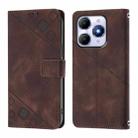 For itel A90 4G Skin Feel Embossed Leather Phone Case(Brown) - 3