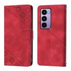 For itel City 100 Skin Feel Embossed Leather Phone Case(Red) - 3