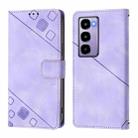 For itel City 100 Skin Feel Embossed Leather Phone Case(Light Purple) - 3