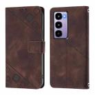 For itel City 100 Skin Feel Embossed Leather Phone Case(Brown) - 3