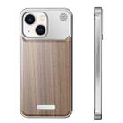 For iPhone 13 Aluminum Alloy Aromatherapy Wood Grain Phone Case(Grey) - 2