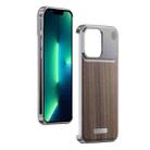 For iPhone 13 Pro Max Aluminum Alloy Aromatherapy Wood Grain Phone Case(Grey) - 1