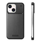 For iPhone 14 Aluminum Alloy Aromatherapy Wood Grain Phone Case(Black) - 2