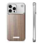 For iPhone 15 Pro Aluminum Alloy Aromatherapy Wood Grain Phone Case(Grey) - 2