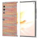 For Honor V Purse Colorful Rhombic Texture Transparent Frame PU Phone Case(Orange Red) - 1