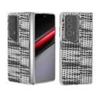 For Honor Magic V2 RSR Porsche Design Colorful Rhombic Texture Transparent Frame PU Phone Case(Black White) - 1