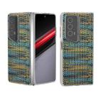 For Honor Magic V2 RSR Porsche Design Colorful Rhombic Texture Transparent Frame PU Phone Case(Gold) - 1