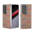 For Honor Magic V2 RSR Porsche Design Colorful Rhombic Texture Transparent Frame PU Phone Case(Orange Red) - 1