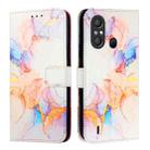 For itel A58 / A49 PT003 Marble Pattern Flip Leather Phone Case(Galaxy Marble White) - 2