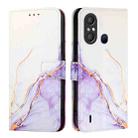 For itel A58 / A49 PT003 Marble Pattern Flip Leather Phone Case(White Purple) - 2