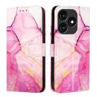 For itel A70 PT003 Marble Pattern Flip Leather Phone Case(Pink Purple Gold) - 2