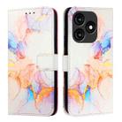 For itel A70 PT003 Marble Pattern Flip Leather Phone Case(Galaxy Marble White) - 2