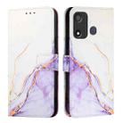 For itel P17 / A27 PT003 Marble Pattern Flip Leather Phone Case(White Purple) - 2