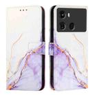 For itel P40 PT003 Marble Pattern Flip Leather Phone Case(White Purple) - 2