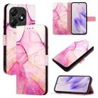 For itel P55 4G PT003 Marble Pattern Flip Leather Phone Case(Pink Purple Gold) - 1