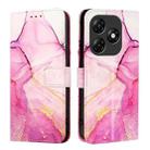 For itel P55 4G PT003 Marble Pattern Flip Leather Phone Case(Pink Purple Gold) - 2