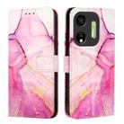 For itel P55 5G PT003 Marble Pattern Flip Leather Phone Case(Pink Purple Gold) - 2