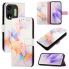 For itel P55 5G PT003 Marble Pattern Flip Leather Phone Case(Galaxy Marble White) - 1