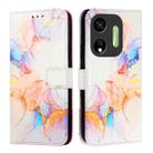 For itel P55 5G PT003 Marble Pattern Flip Leather Phone Case(Galaxy Marble White) - 2