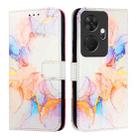 For itel P55+ PT003 Marble Pattern Flip Leather Phone Case(Galaxy Marble White) - 2