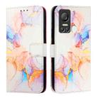 For itel S18 / Vision 5 PT003 Marble Pattern Flip Leather Phone Case(Galaxy Marble White) - 2