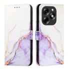 For itel S23+ PT003 Marble Pattern Flip Leather Phone Case(White Purple) - 2