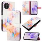 For itel S23 S665L PT003 Marble Pattern Flip Leather Phone Case(Galaxy Marble White) - 1