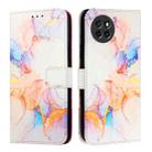 For itel S23 S665L PT003 Marble Pattern Flip Leather Phone Case(Galaxy Marble White) - 2