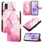 For itel A23 Pro / A17 / Tecno Pop 5c PT003 Marble Pattern Flip Leather Phone Case(Pink Purple Gold) - 1