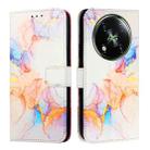 For itel RS4 S666LN PT003 Marble Pattern Flip Leather Phone Case(Galaxy Marble White) - 2