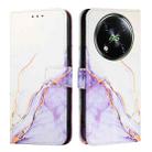 For itel RS4 S666LN PT003 Marble Pattern Flip Leather Phone Case(White Purple) - 2