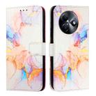 For itel S24 PT003 Marble Pattern Flip Leather Phone Case(Galaxy Marble White) - 2