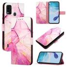 For itel A48 PT003 Marble Pattern Flip Leather Phone Case(Pink Purple Gold) - 1