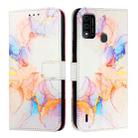 For itel A48 PT003 Marble Pattern Flip Leather Phone Case(Galaxy Marble White) - 2