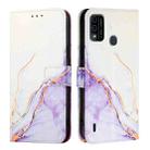 For itel A48 PT003 Marble Pattern Flip Leather Phone Case(White Purple) - 2