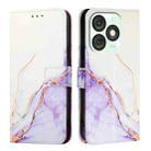 For itel A50 PT003 Marble Pattern Flip Leather Phone Case(White Purple) - 2